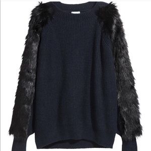 Sweaters - Fur sleeve sweater from H&M nwot Sweaters - Fur sleeve sweater from H&M nwot